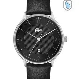 Lacoste Men Black Brass Dial & Black Leather Straps Analogue Watch 2011159-image-65