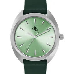 DressBerry Women Green Brass Dial & Leather Straps Analogue Watch DB006G image 1