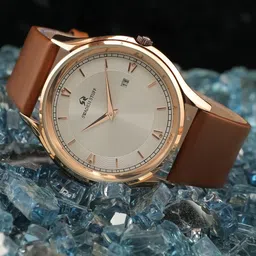 SWADESI STUFF Men Leather Straps Analogue Watch SF0522 BROWN-image-57