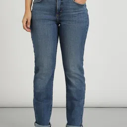 Lee Women Jane Straight Fit Mid-Rise Light Fade Stretchable Jeans-picture-16