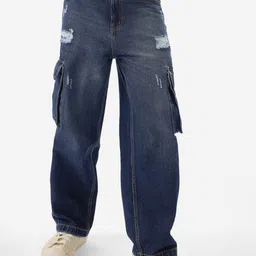 The Souled Store Men Flared Mildly Distressed Light Fade Stretchable Jeans-picture-11