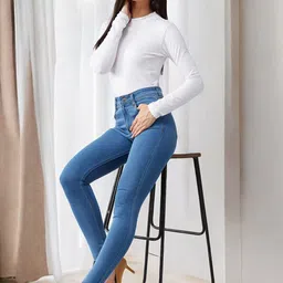 Miss Chase Women Skinny Fit Mid-Rise Clean Look Stretchable Jeans-image-51