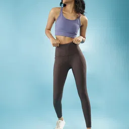 Blissclub Women Brown Super Stretchy & High Waisted The Ultimate Leggings-image-82