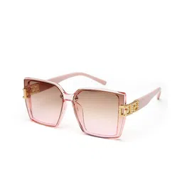 YourSpex Unisex Brown Lens & Pink Square Sunglasses with UV Protected Lens image 1