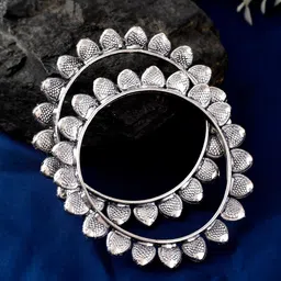 Silvermerc Designs Set Of 2 Oxidized Silver-Plated Handcrafted Bangles-picture-25