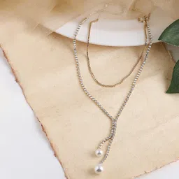 SOHI Gold-Toned & White Gold-Plated Layered Chain-picture-38
