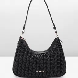 Lino Perros Women Textured Structured Shoulder Bag with Quilted Detail-picture-37