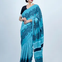 BUTA BUTI Floral Printed Pure Cotton Tasseled Saree-picture-12