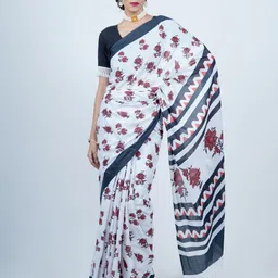 BUTA BUTI Floral Printed Pure Cotton Tasseled Saree-picture-14