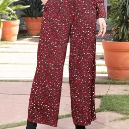 Sera Women Animal Printed Relaxed Straight Leg Parallel Trousers-picture-37