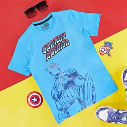 Pantaloons Junior Boys Typography Captain America Printed Cotton T-shirts-picture-36