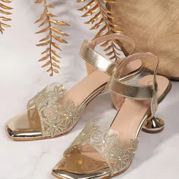 Carlton London Women Embellished Party Block Sandals-image-32