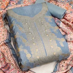 KALINI Floral Woven Design Unstitched Dress Material-picture-36