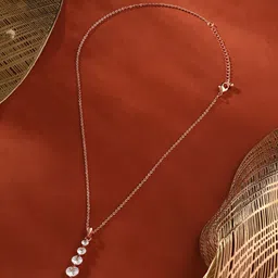 Zaveri Pearls Rose Gold-Plated CZ Stone- Stunted Pendants with Chains-picture-41