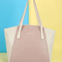 DressBerry Pink Whit Colourblocked Oversized Shopper Shoulder Bag image 1