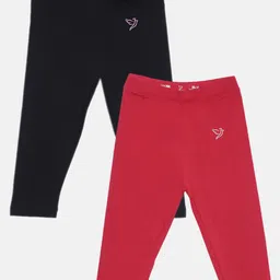 TWIN BIRDS Girls Pack Of 2 Solid Pure Cotton Three Fourth-Length Leggings-picture-16