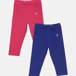 TWIN BIRDS Girls Pack Of 2 Solid Pure Cotton Three Fourth-Length Leggings-picture-38
