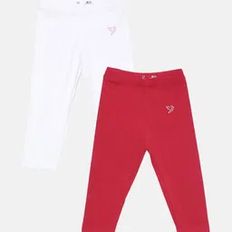 TWIN BIRDS Girls Pack Of 2 Solid Pure Cotton Three Fourth-Length Leggings-picture-54