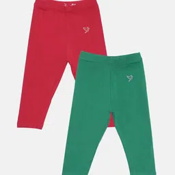 TWIN BIRDS Girls Pack Of 2 Solid Pure Cotton Three Fourth-Length Leggings-picture-43