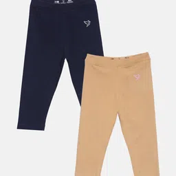 TWIN BIRDS Girls Pack Of 2 Solid Pure Cotton Three-Fourth Length Leggings-image-48