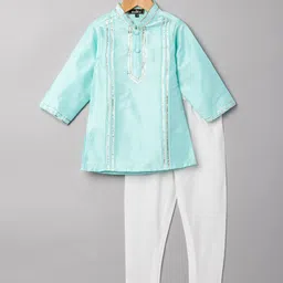 Maaikid Boys Blue Gotta Patti Kurta with Pyjama-picture-14
