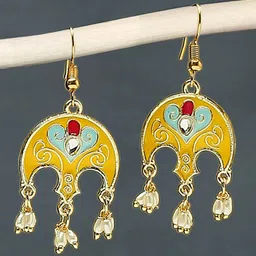 OOMPH Beaded Floral Drop Earrings-picture-11
