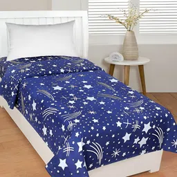 Supreme Home Collective Blue & white Floral 144 TC Single Bedsheet-picture-31