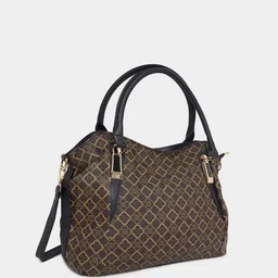 Styli Geometric Textured PU Oversized Structured Satchel with Quilted-picture-12