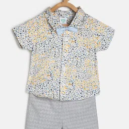MINI KLUB Boys Printed Shirt And Shorts With Waist Coat-image-87