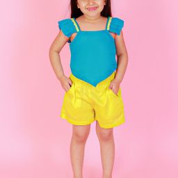 LIL DRAMA Girls Pure Cotton Square Neck Top with Shorts-picture-30