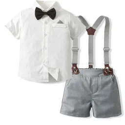 StyleCast x Revolte Boys Pure Cotton Shirt With Shorts & Suspenders-picture-34