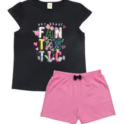 Clothe Funn Girls Printed Pure Cotton Top with Shorts-image-85