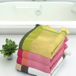 Athom Trendz Pack of 4 Cotton Lightweight Quick-Dry & High Absorbant Bath Towel image 1