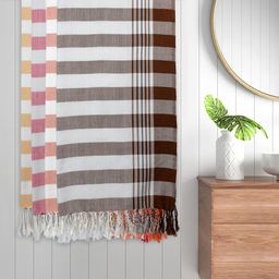 FABINALIV Pink & Yellow 4 Pieces Striped Cotton 225 GSM Bath Towels-picture-9