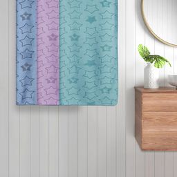 FABINALIV Blue and Green Kids 3 Pieces Geometric Printed Cotton 350 GSM Bath Towels-picture-33