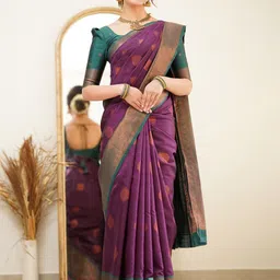Areca Designer Ethnic Motifs Woven Design Zari Art Silk Banarasi Saree-picture-30
