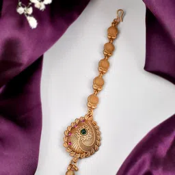 Silvermerc Designs Gold-Plated Artificial Stones Studded Maang Tikka-picture-10