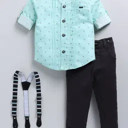 LITTLE COLLARS Boys Printed Shirt with Trousers-picture-8