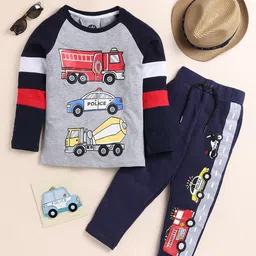 YK Boys Graphic Printed Round Neck Pure Cotton T-shirts with Trousers-picture-22
