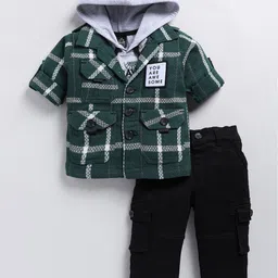 LITTLE COLLARS Boys Checked T-shirt and Shirt with Trousers-picture-14