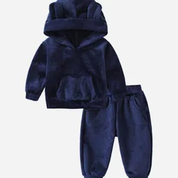 StyleCast Girls Navy Blue Hooded Sweatshirt with Joggers-picture-45