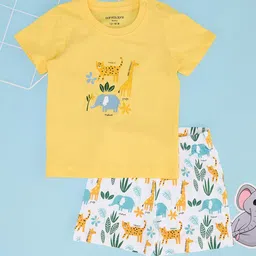 Pantaloons Baby Infants Boys Graphic Printed Pure Cotton T-shirt with Shorts-picture-34