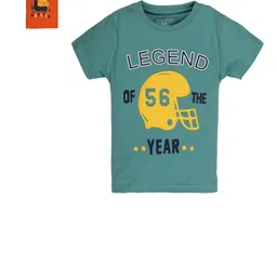 PLUM TREE Boys Green & Orange Pack of 2 Graphic Printed Pure Cotton T-shirts-picture-42