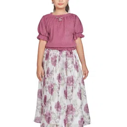 Peppermint Girls Floral Printed Top with Skirt-picture-11