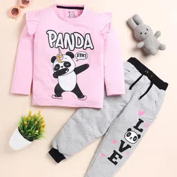 YK Girls Printed Pure Cotton Top With Trousers-picture-31