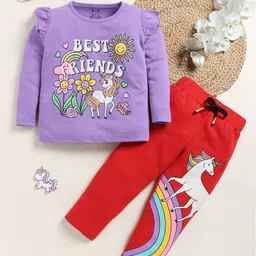 YK Girls Printed T-shirt with Trousers-image-38