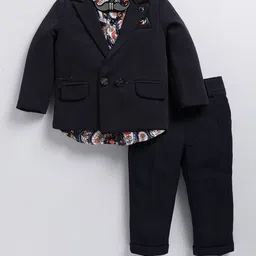 LITTLE COLLARS Infant Boys Long Sleeve Double-Breasted Four-Piece Suit-picture-13