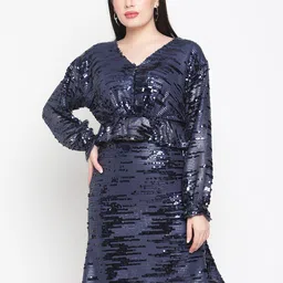 Amagyaa Women Embellished Top with Skirt Co-Ords Set-image-7