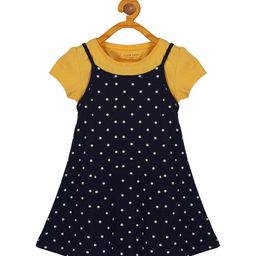 PLUM TREE Girls Polka Dots Printed Pinafore Pure Cotton Dress-picture-31