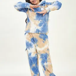 Stylo Bug Girls Abstract Printed Hooded Sweatshirt With Trousers-picture-26